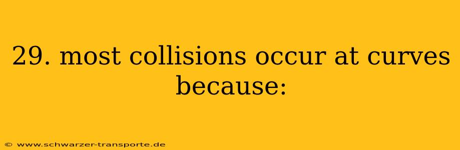 29. most collisions occur at curves because: