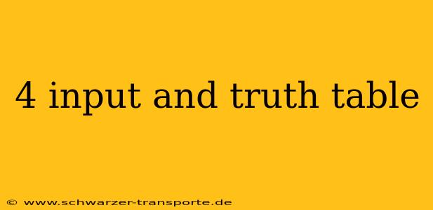 4 input and truth table