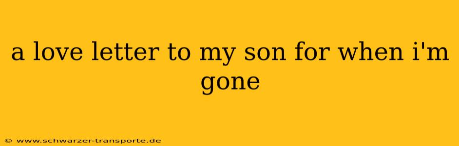 a love letter to my son for when i'm gone