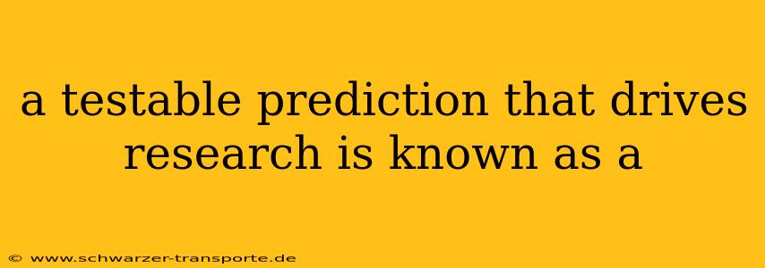 a testable prediction that drives research is known as a