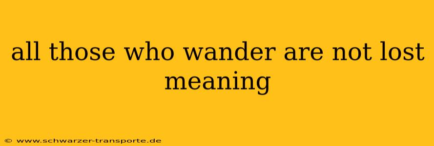 all those who wander are not lost meaning
