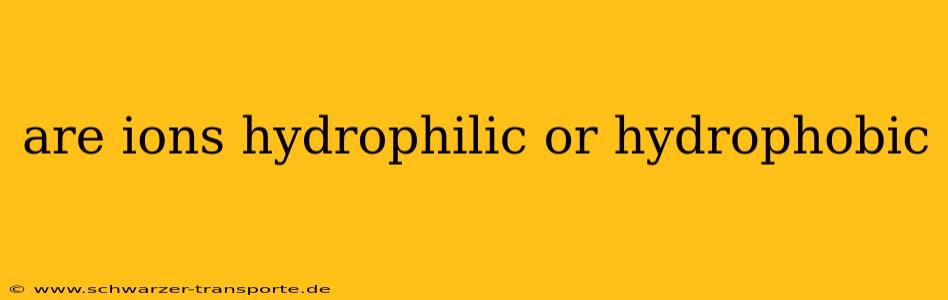 are ions hydrophilic or hydrophobic