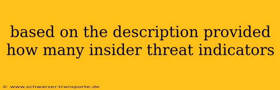 based on the description provided how many insider threat indicators