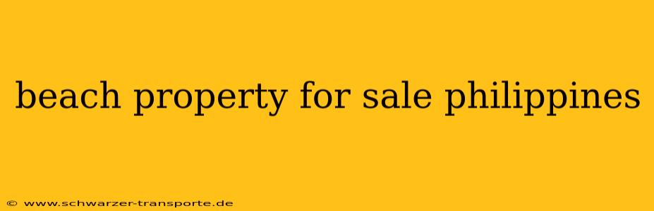 beach property for sale philippines