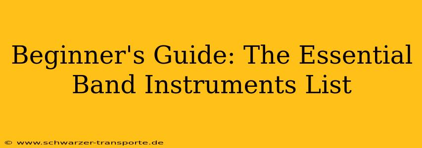 Beginner's Guide: The Essential Band Instruments List