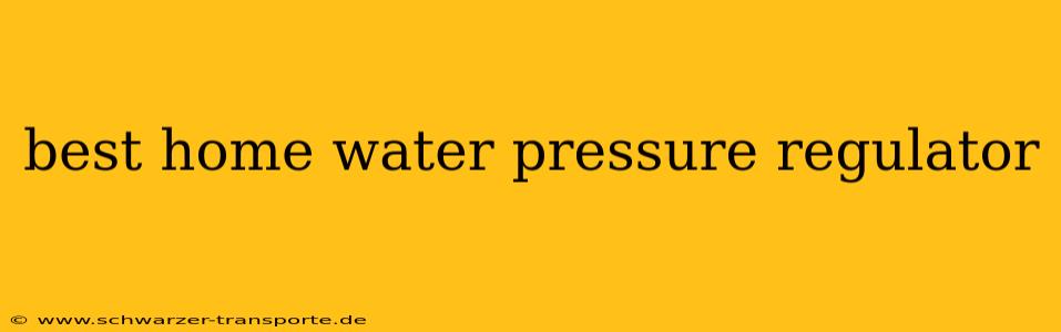 best home water pressure regulator