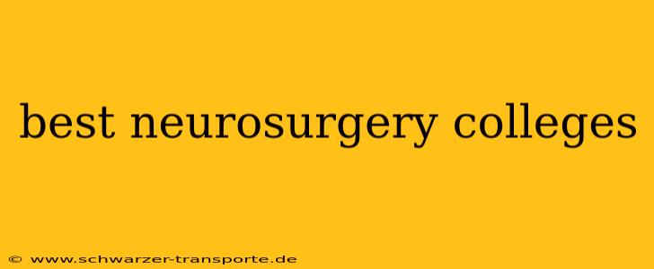 best neurosurgery colleges