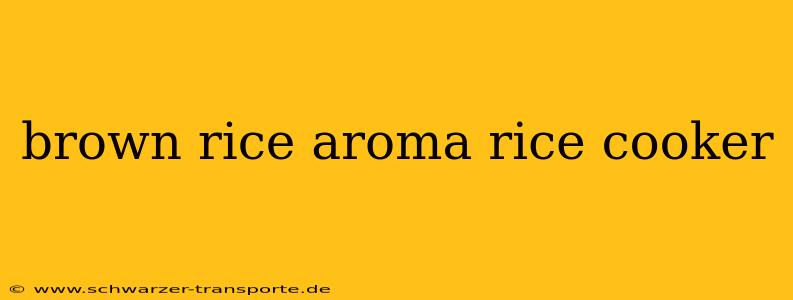 brown rice aroma rice cooker