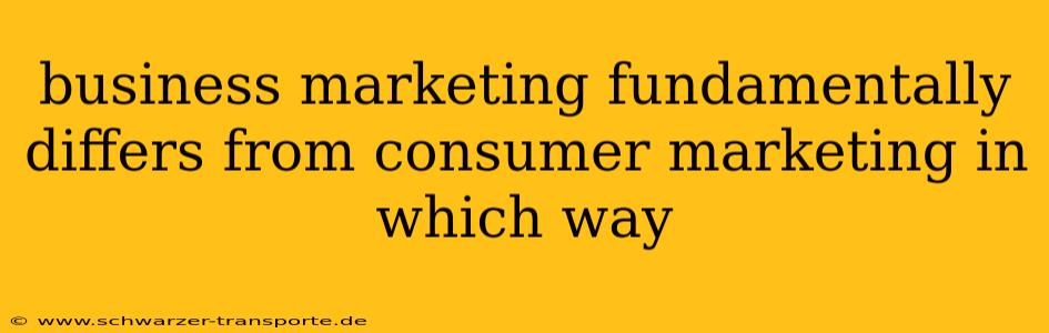 business marketing fundamentally differs from consumer marketing in which way