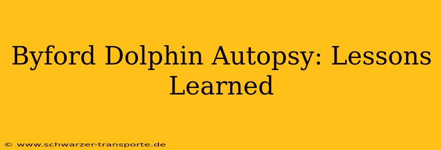 Byford Dolphin Autopsy: Lessons Learned