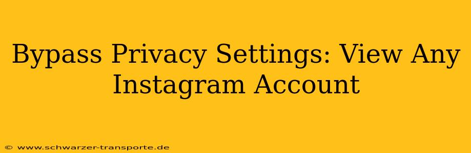 Bypass Privacy Settings: View Any Instagram Account