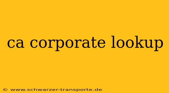 ca corporate lookup