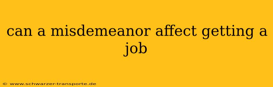 can a misdemeanor affect getting a job