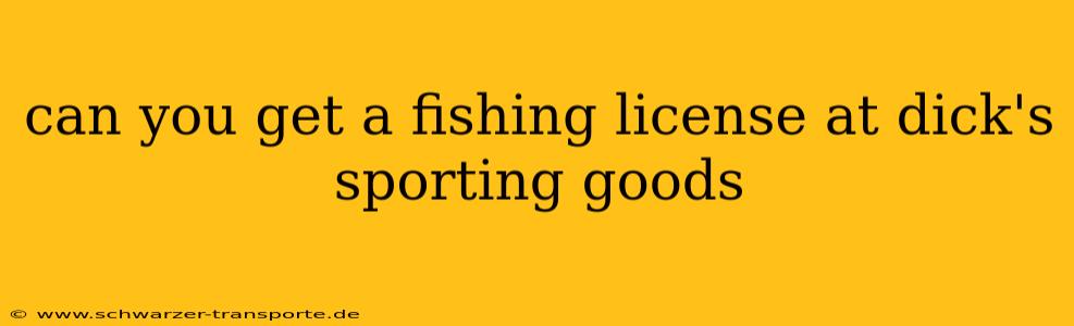 can you get a fishing license at dick's sporting goods