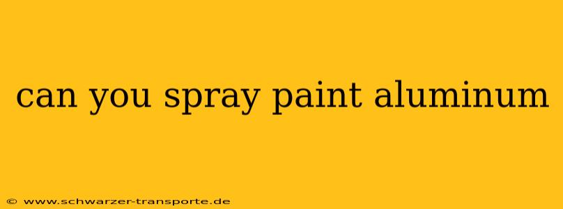 can you spray paint aluminum