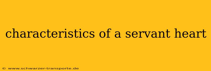 characteristics of a servant heart
