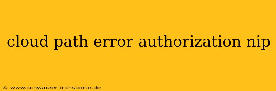 cloud path error authorization nip