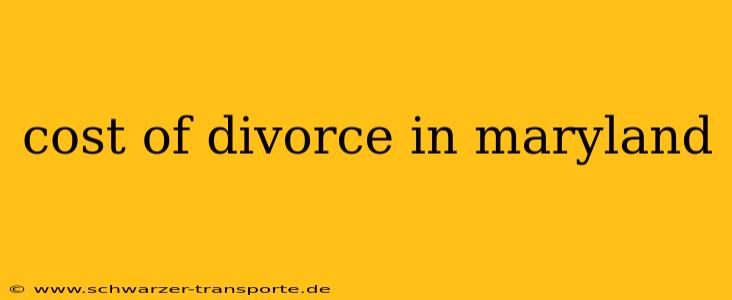 cost of divorce in maryland