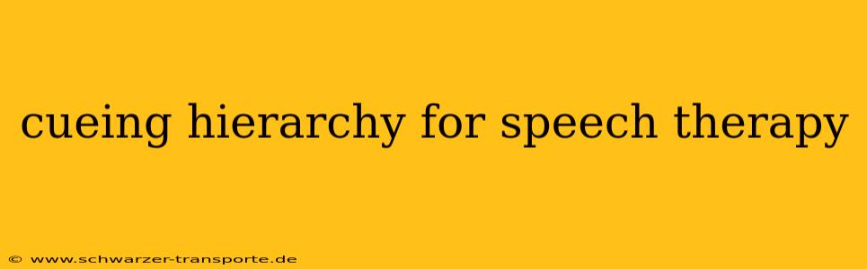 cueing hierarchy for speech therapy