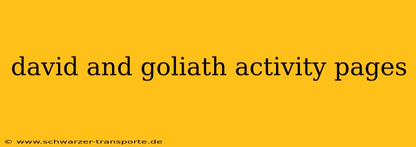 david and goliath activity pages