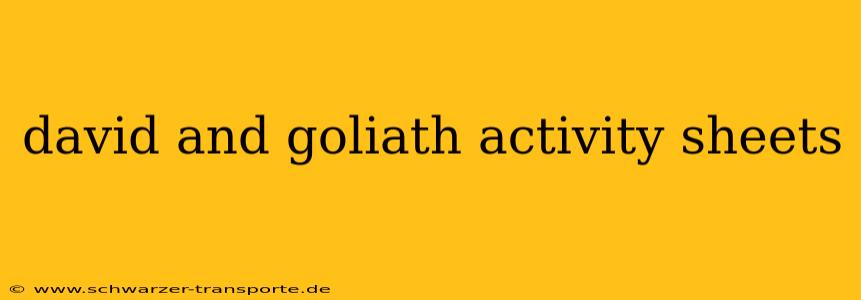 david and goliath activity sheets