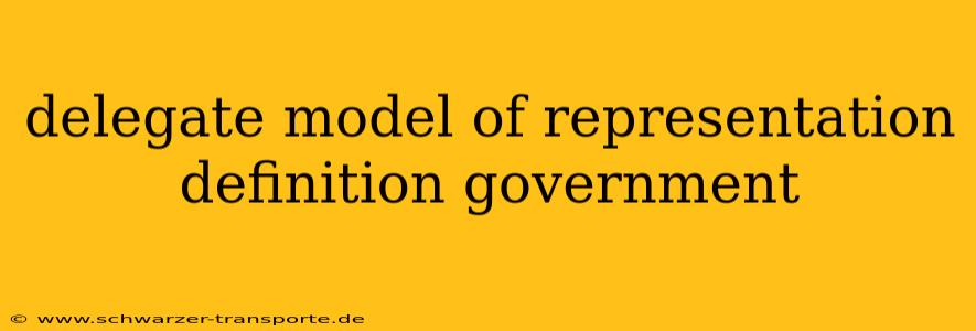 delegate model of representation definition government