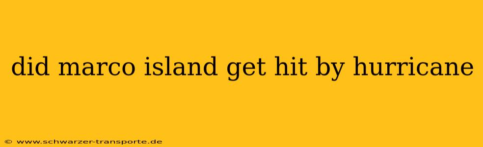 did marco island get hit by hurricane