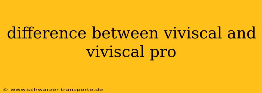 difference between viviscal and viviscal pro