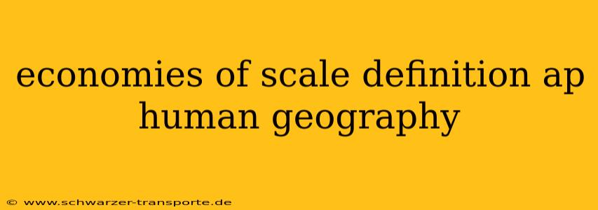 economies of scale definition ap human geography