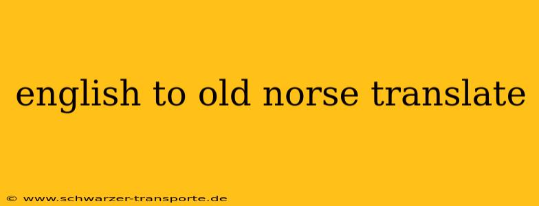 english to old norse translate