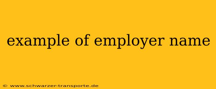 example of employer name