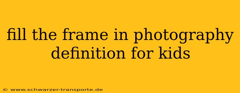 fill the frame in photography definition for kids