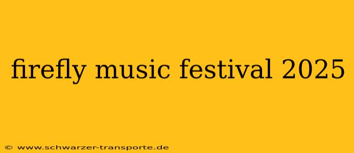 firefly music festival 2025
