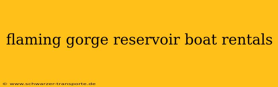 flaming gorge reservoir boat rentals