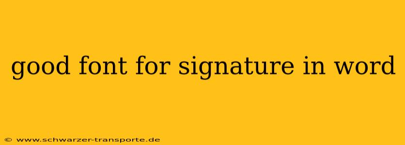 good font for signature in word