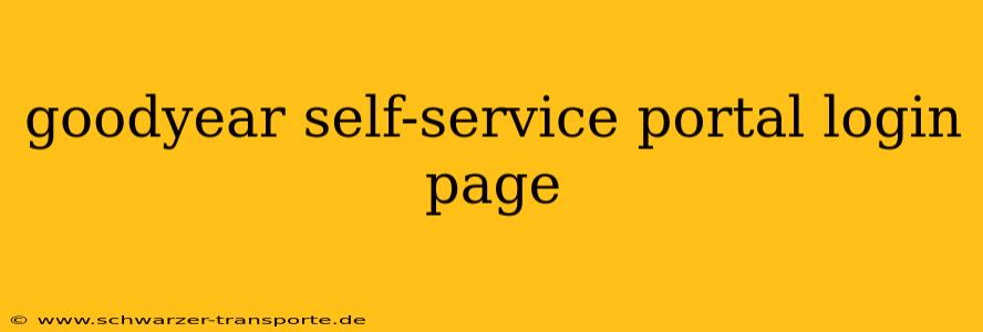goodyear self-service portal login page