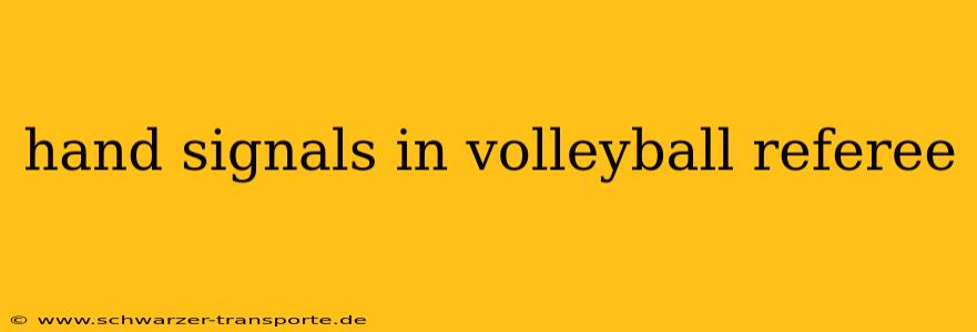 hand signals in volleyball referee