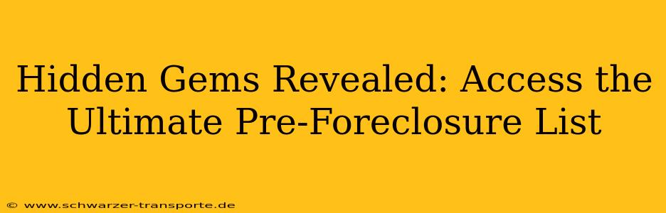 Hidden Gems Revealed: Access the Ultimate Pre-Foreclosure List
