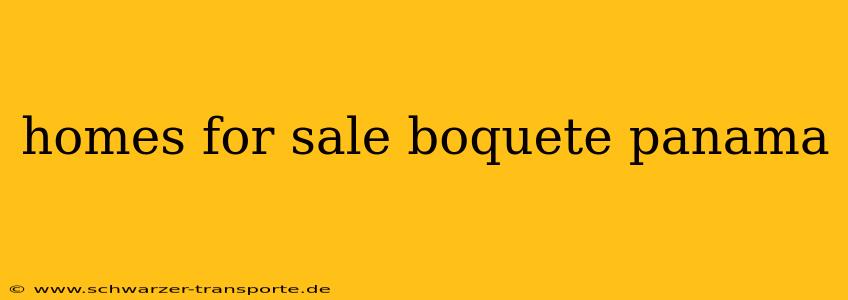 homes for sale boquete panama