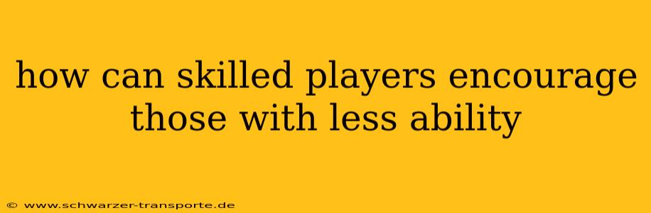 how can skilled players encourage those with less ability