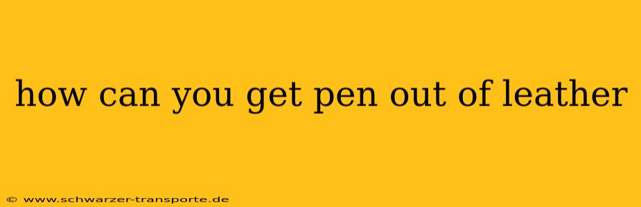how can you get pen out of leather