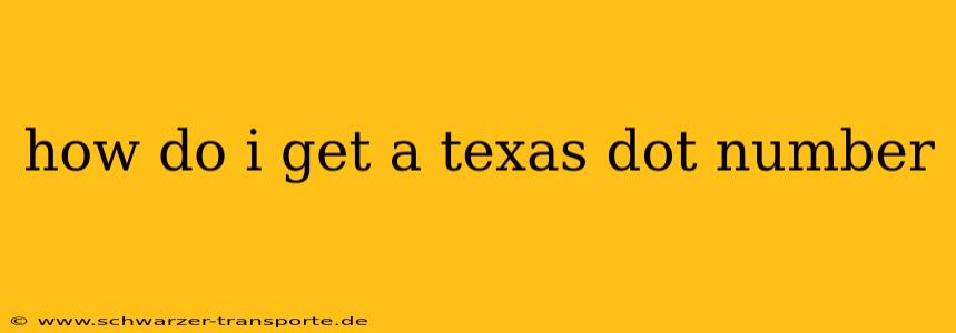 how do i get a texas dot number