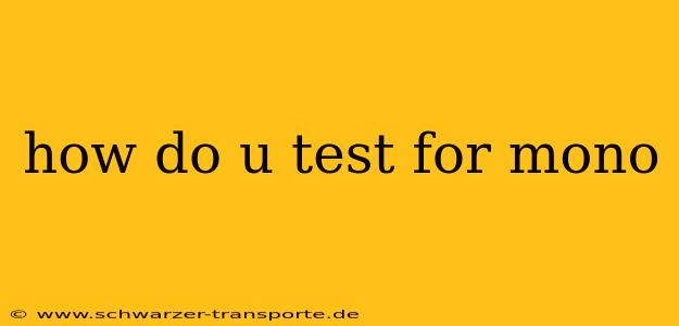 how do u test for mono