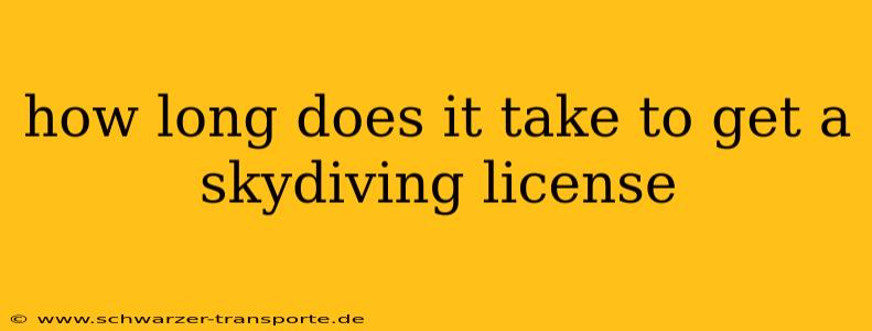 how long does it take to get a skydiving license
