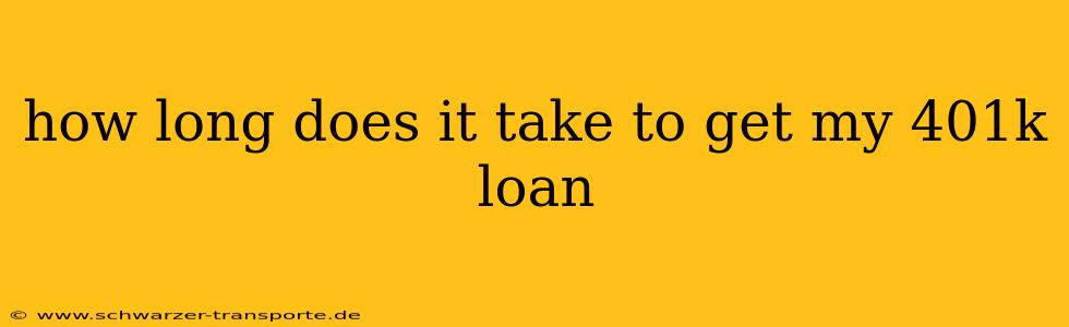 how long does it take to get my 401k loan