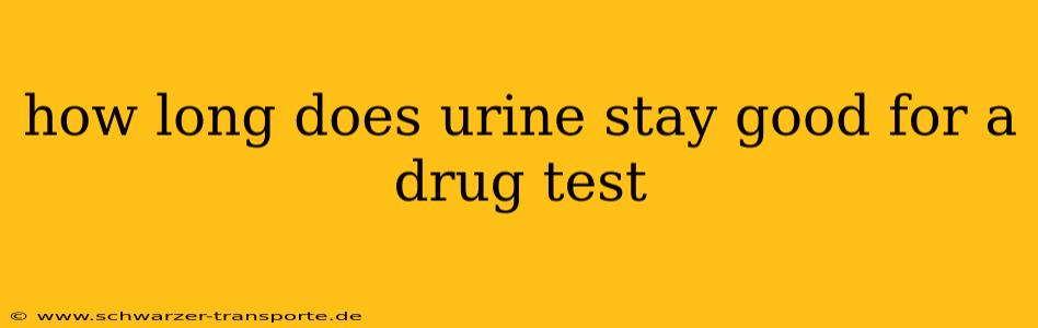 how long does urine stay good for a drug test
