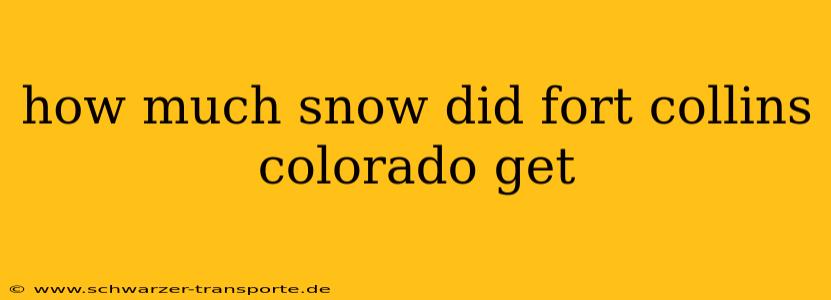 how much snow did fort collins colorado get