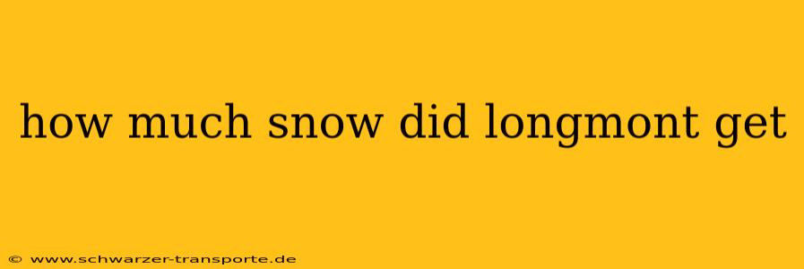 how much snow did longmont get