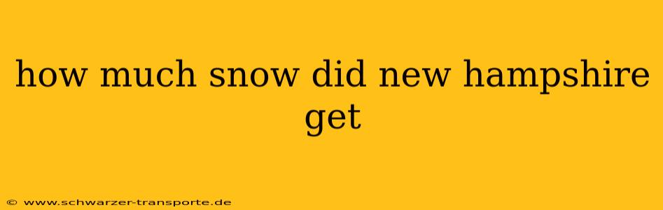 how much snow did new hampshire get