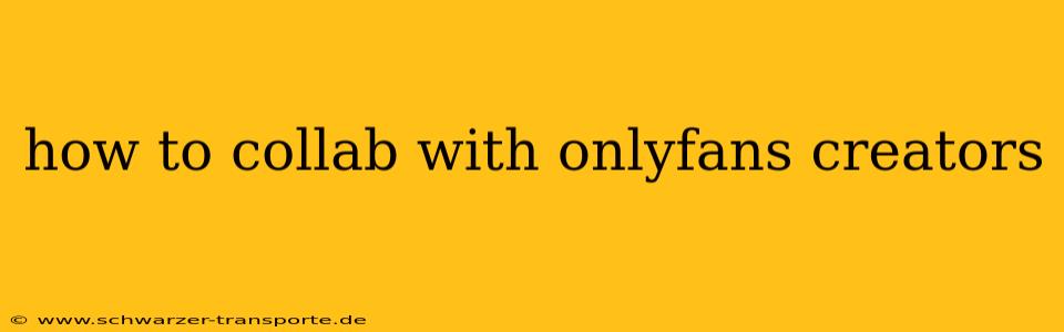 how to collab with onlyfans creators